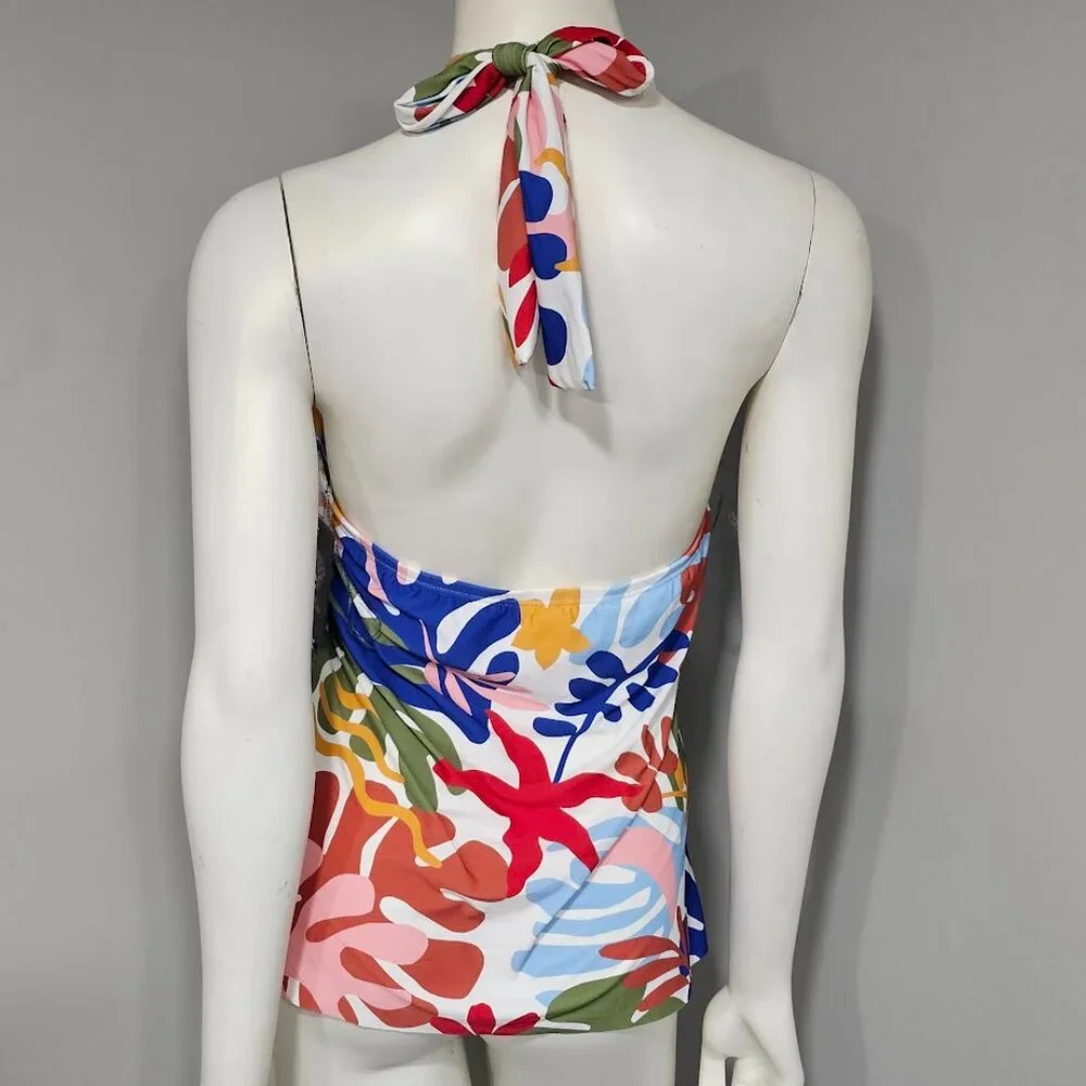 Vince Camuto Printed Crossover Convertible Tankini Top - Picture 4 of 10